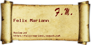 Felix Mariann névjegykártya