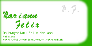 mariann felix business card